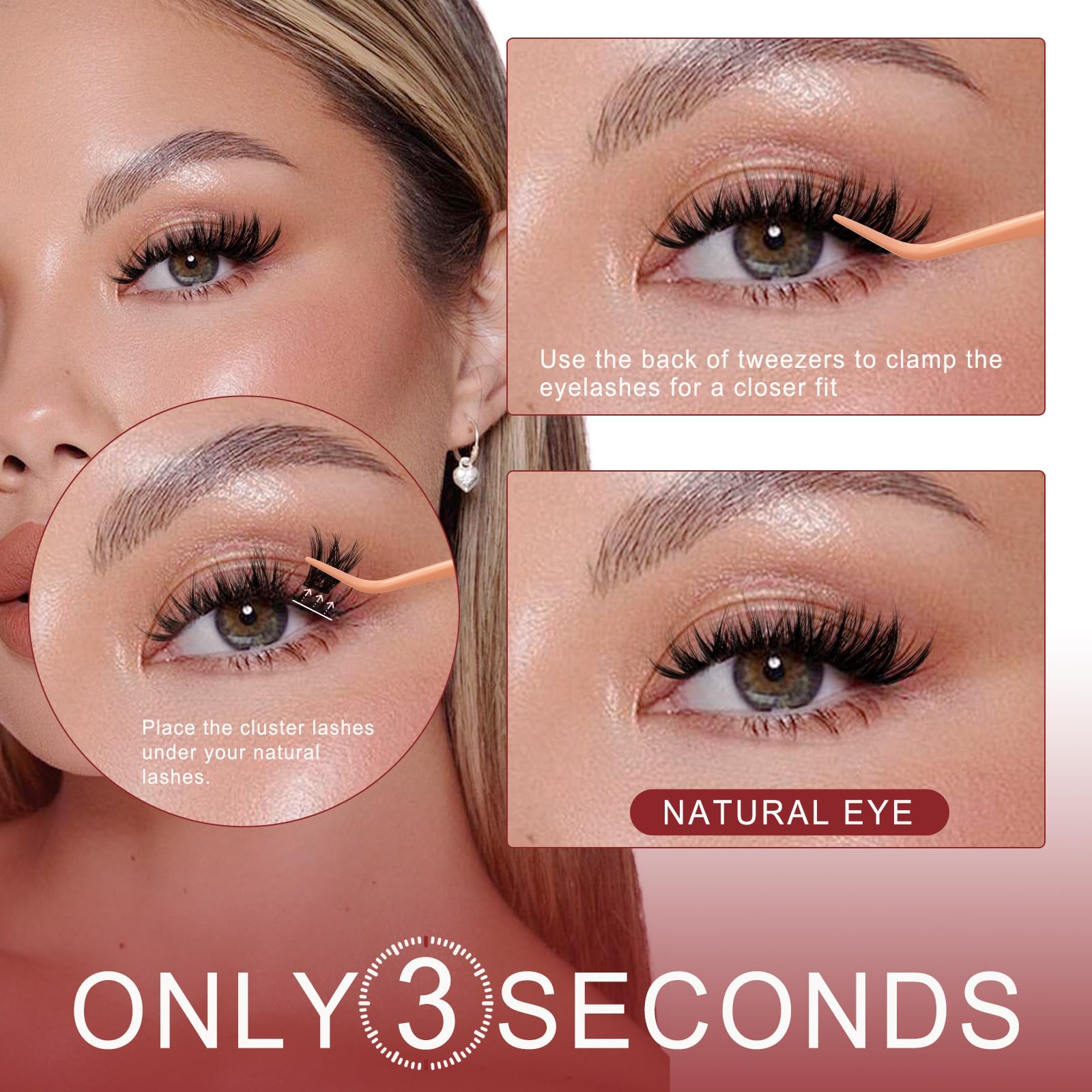 Higu Clace lash tweezer included for precise placement.