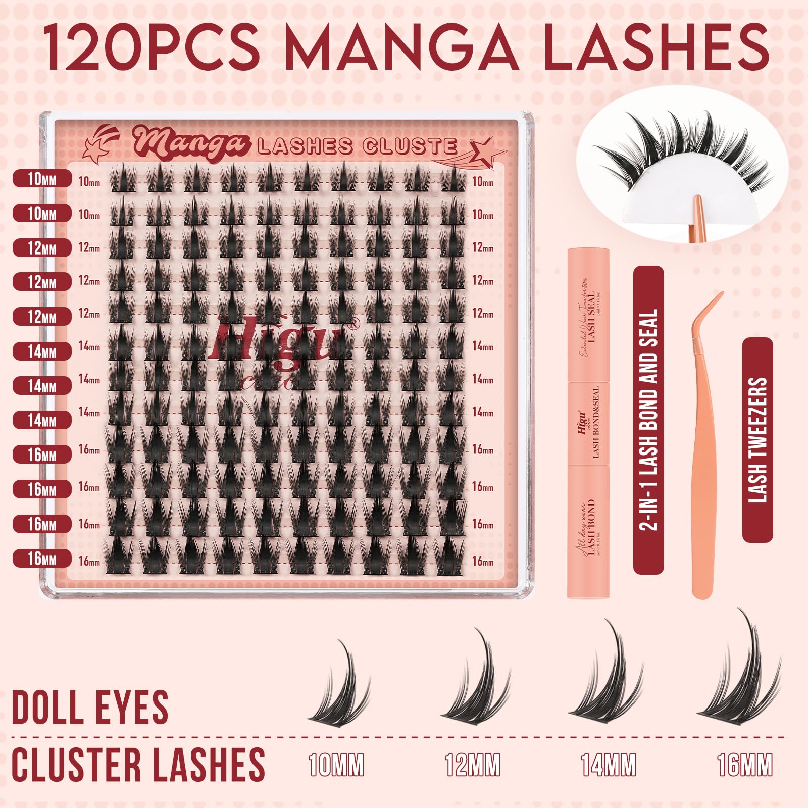 Higu clace precision lash tweezers enable accurate, mess-free placement.