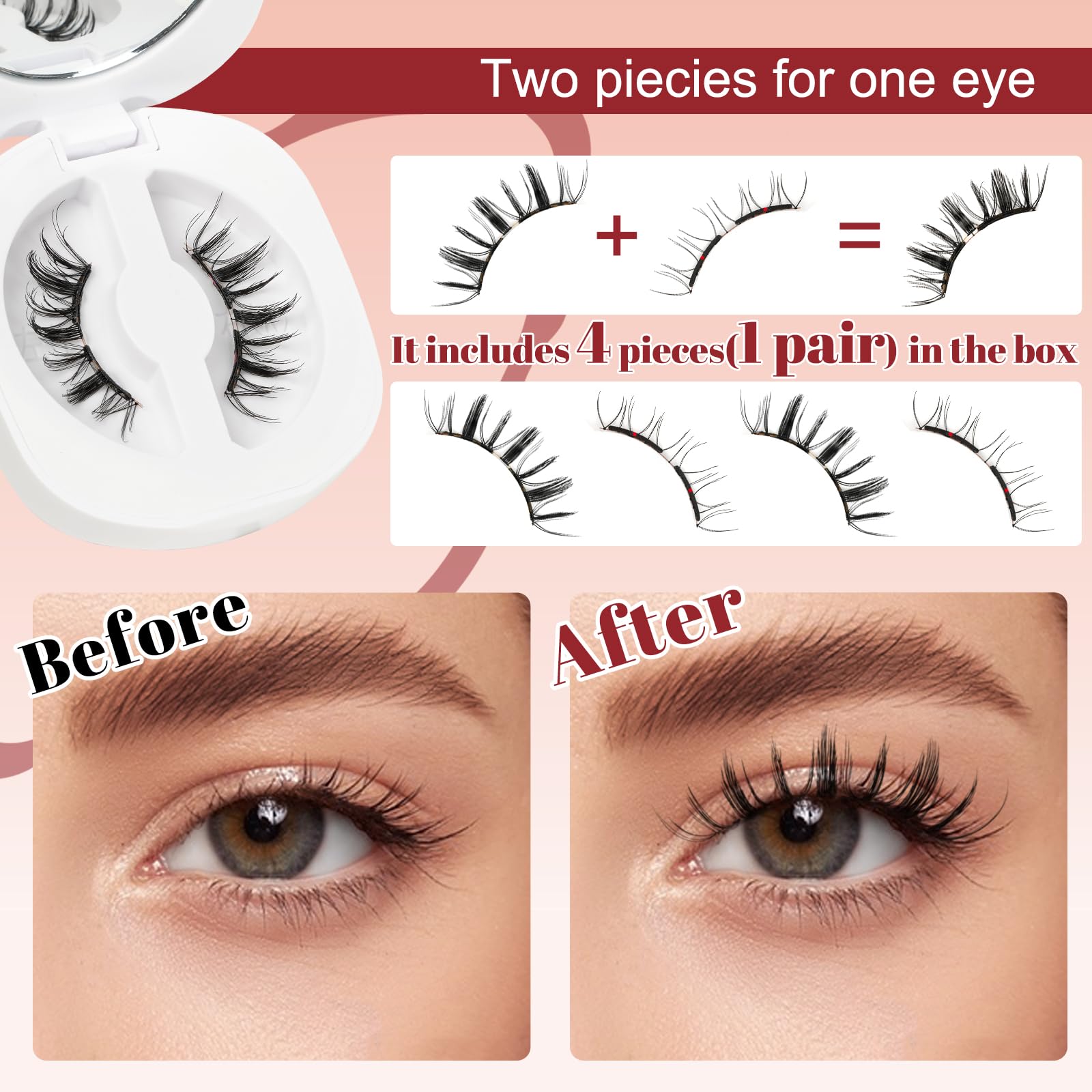Higu clace magnetic applicator enables precise lash placement without glue.