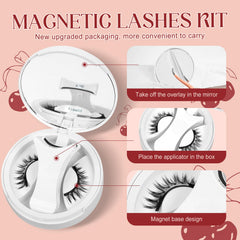 Higu Clace magnetic applicator demonstrates precise lash placement without glue.