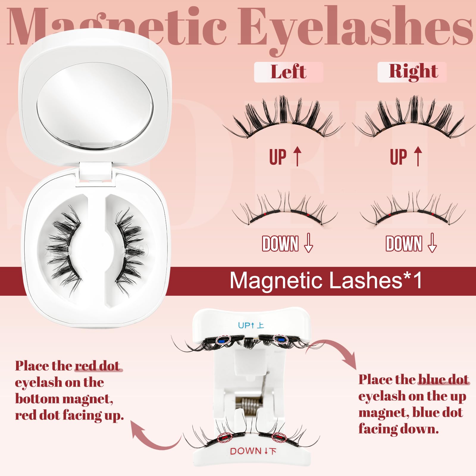 Higu clace magnetic box with mirror keeps lashes safe and portable.