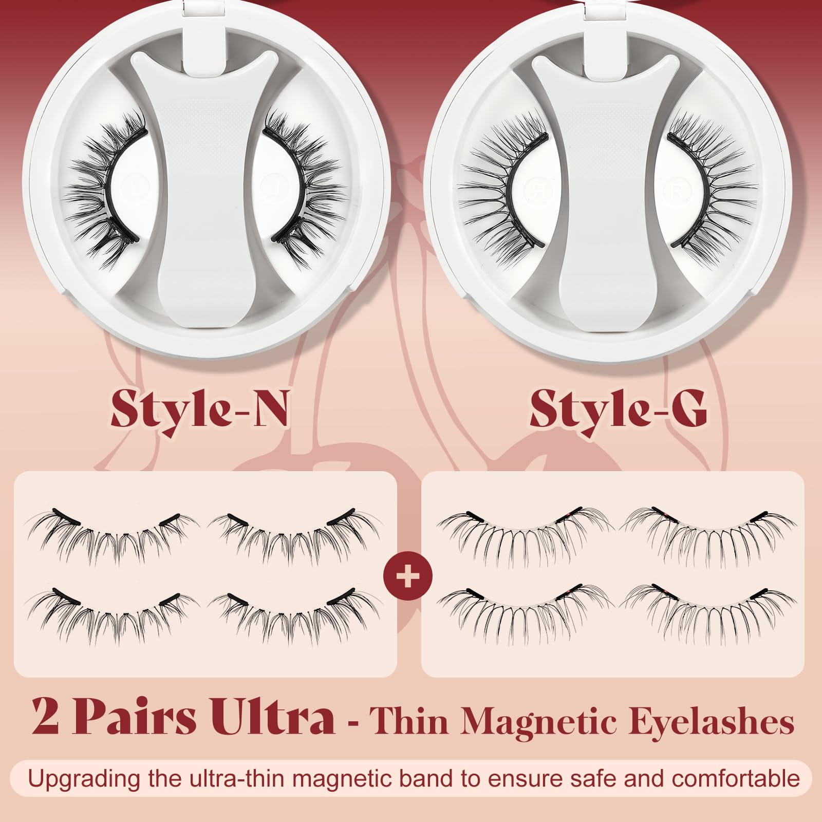 Compact magnetic box with mirror keeps lashes ready for travel and touch-ups.