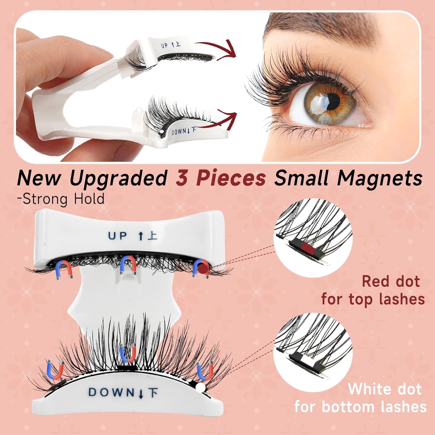 Higu clace user applying magnetic lashes quickly with kit