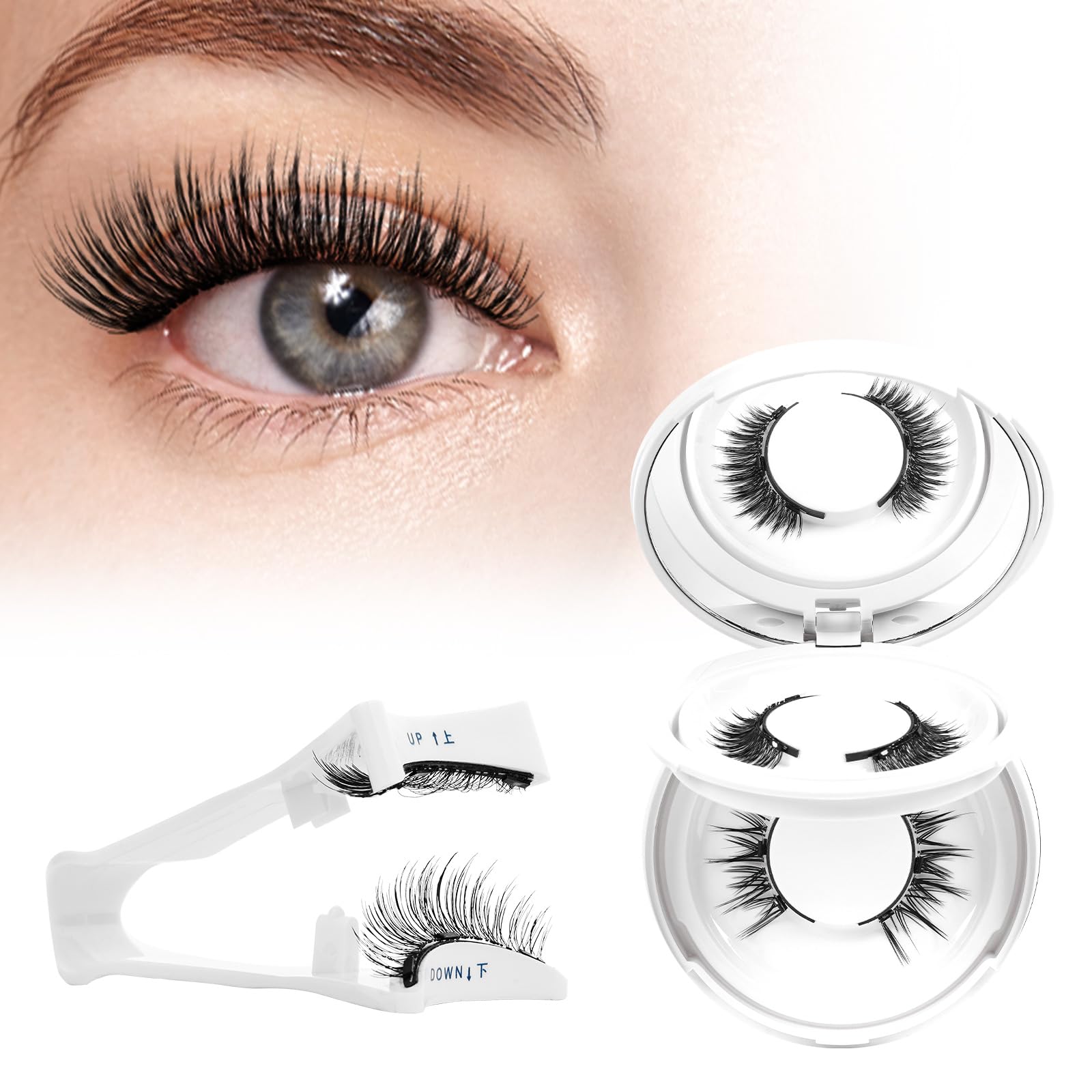 Higu clace magnetic eyelashes kit open box with components for easy setup