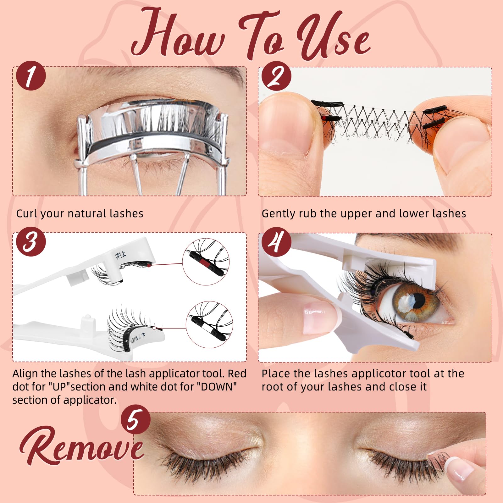 Higu Clace natural wispy lashes for a seamless, natural look.