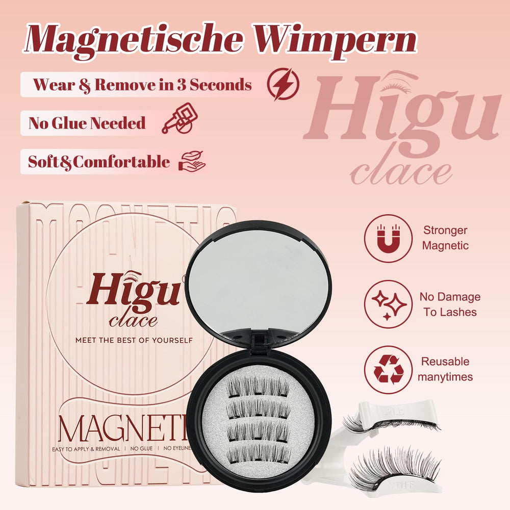 Higu Clace no-glue required lashes for gentle wear.