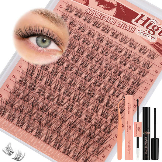 Higu clace wispy lash clusters kit box for at-home natural look.