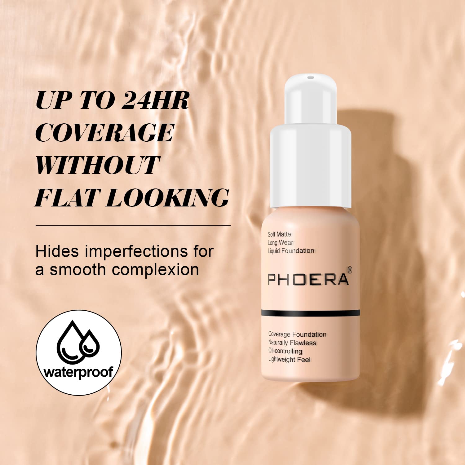 Hilareco BestLand PHOERA Foundation being applied on skin for seamless blend.