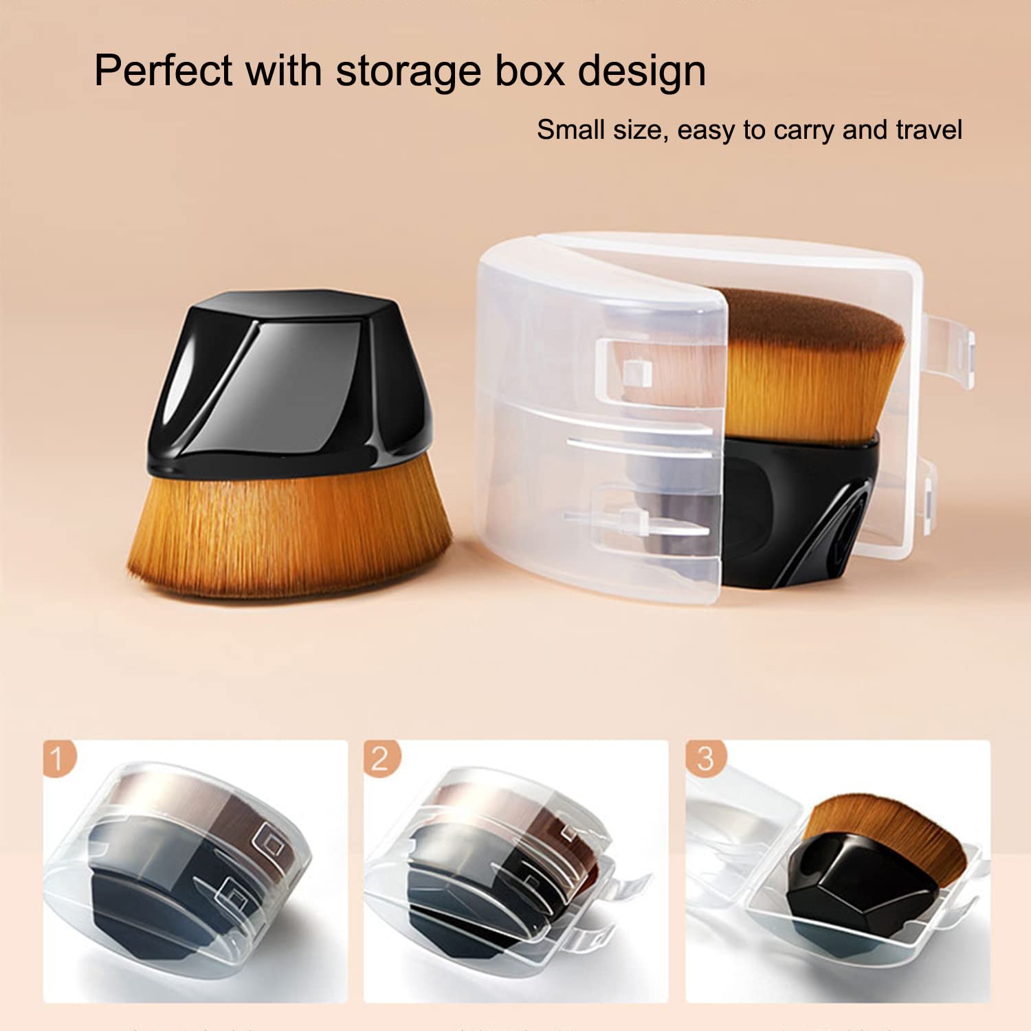 Hilareco Ergonomic petal-design brush enables quick 360° blending.