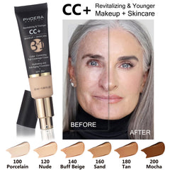 Hilareco PHOERA essence tinted moisturizer texture suggesting hydration and glow.