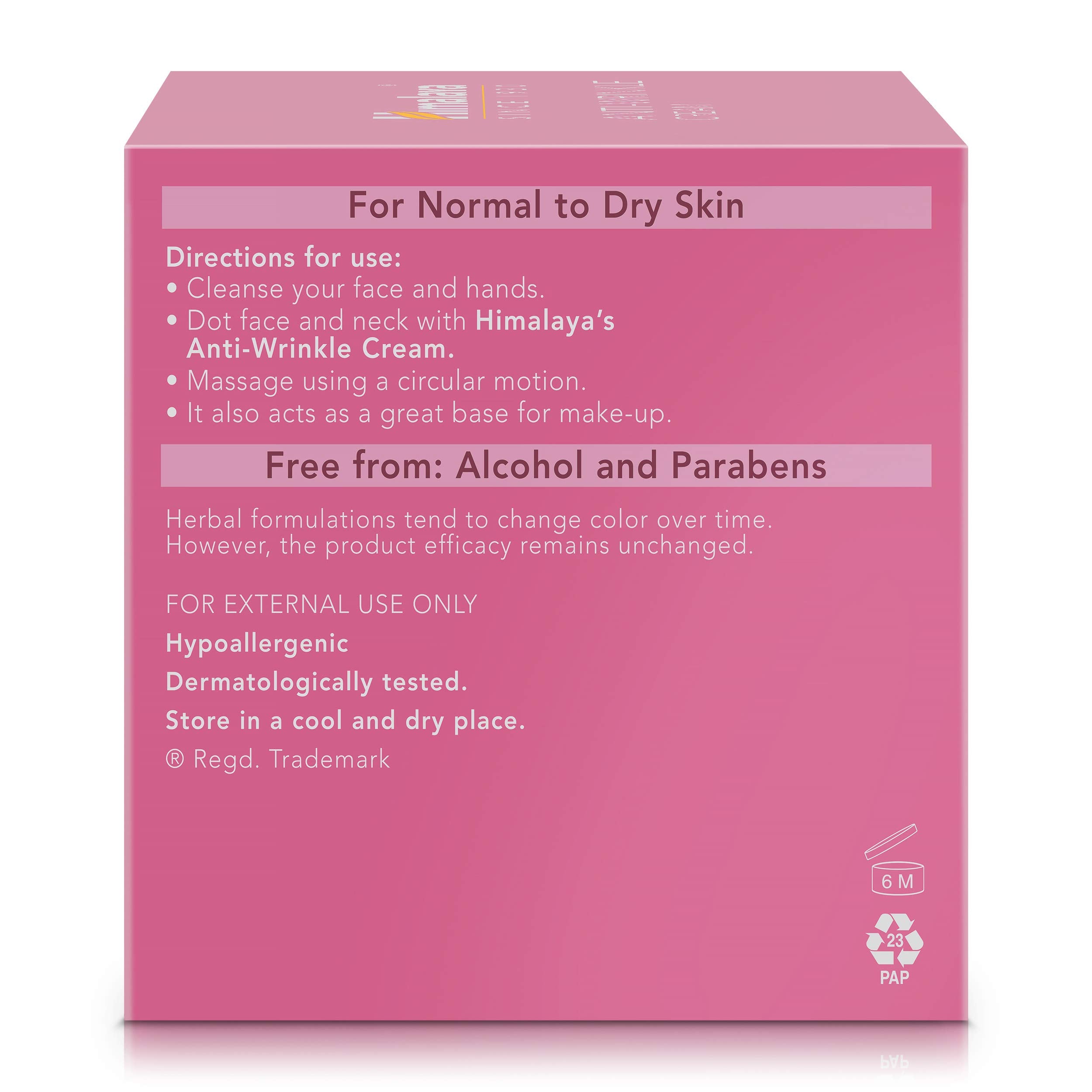 Himalaya Anti-Wrinkle Cream-dry-skin-application shows smoothing and hydration.