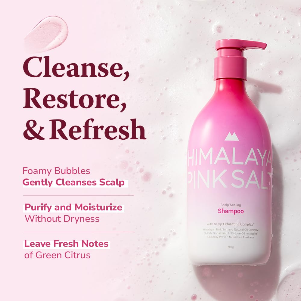 HIMALAYA PINKSALT climbazole complex closeup supports scalp balance.