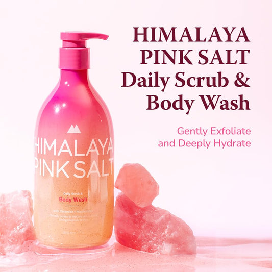 Himalaya PinkSalt pink salt crystals close-up highlighting skin renewal.