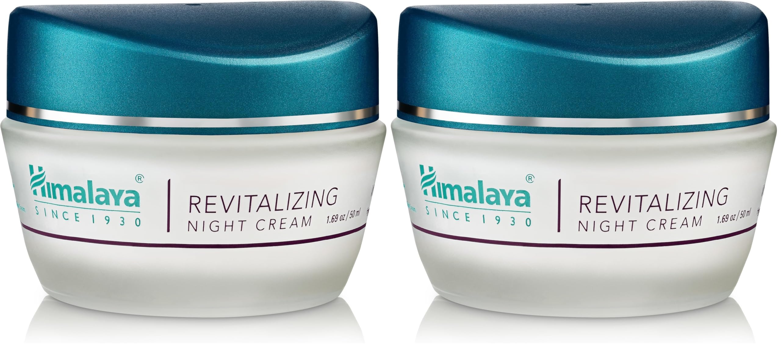 Himalaya Revitalizing Night Cream bottle glows softly, offering overnight hydration for refreshed morning skin.