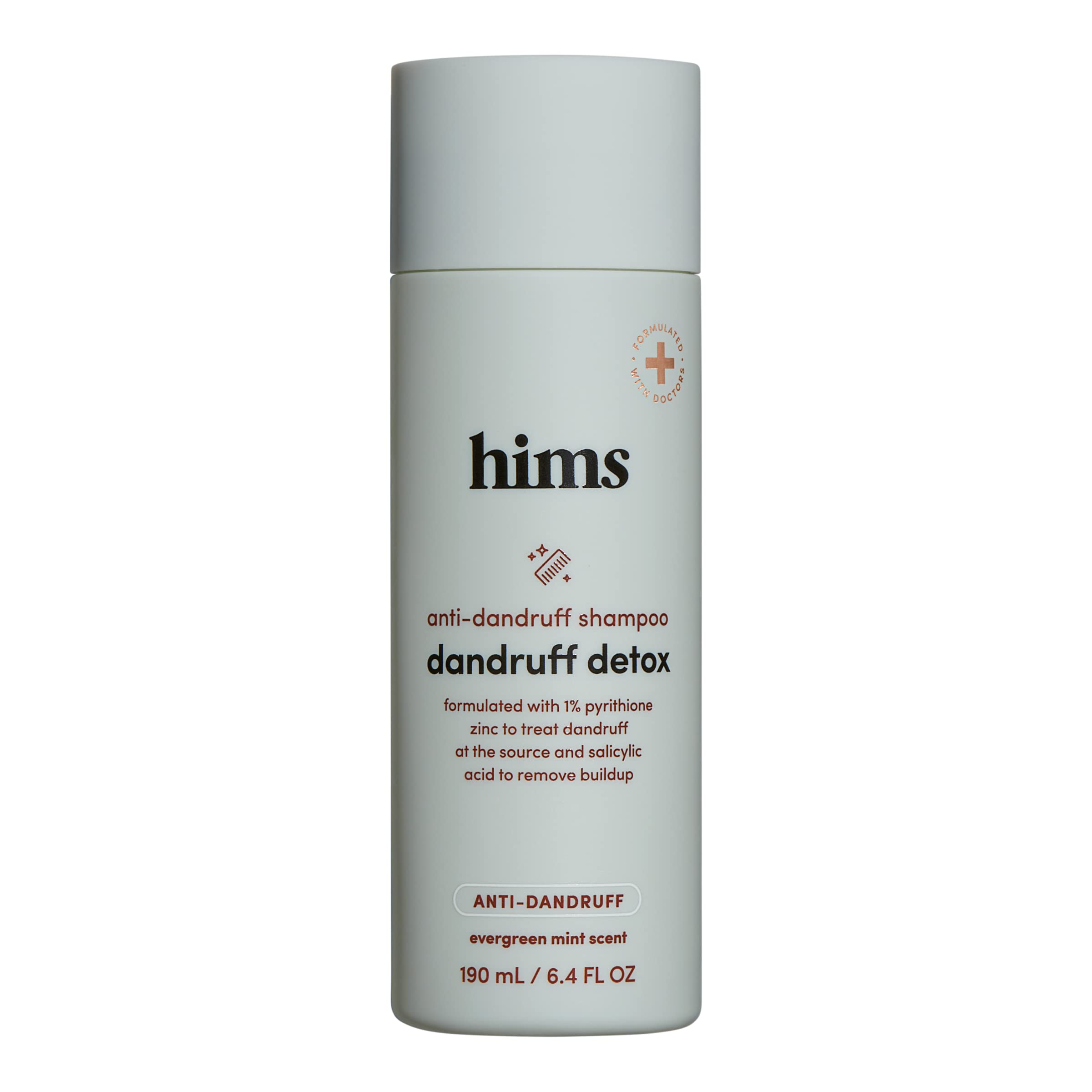 Hims Dandruff Detox shampoo bottle for daily scalp care and clean hair.