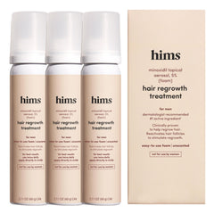 Hims Hair Regrowth Treatment bottle pour shows convenient daily scalp application.