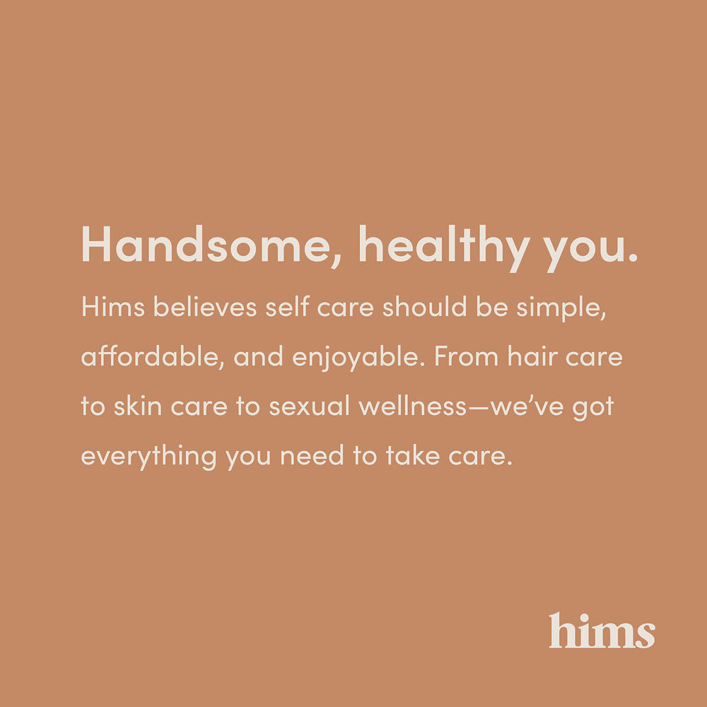 Hims & Hers DHT-blocking Shampoo with a light eucalyptus mint scent.