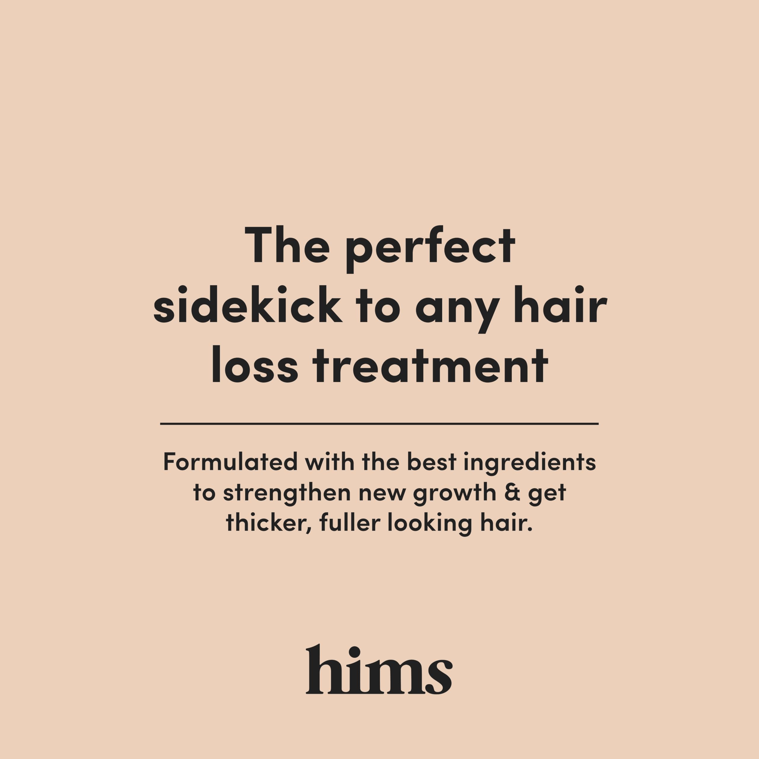 Hims & Hers Max Volume Shampoo back label details and directions