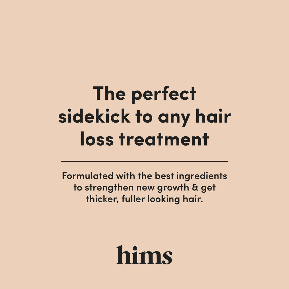 Hims & Hers Max Volume Shampoo back label details and directions