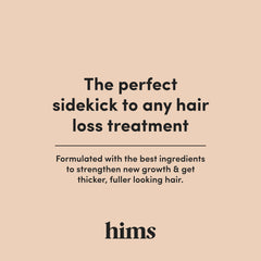 Hims & Hers Max Volume Shampoo back label details and directions