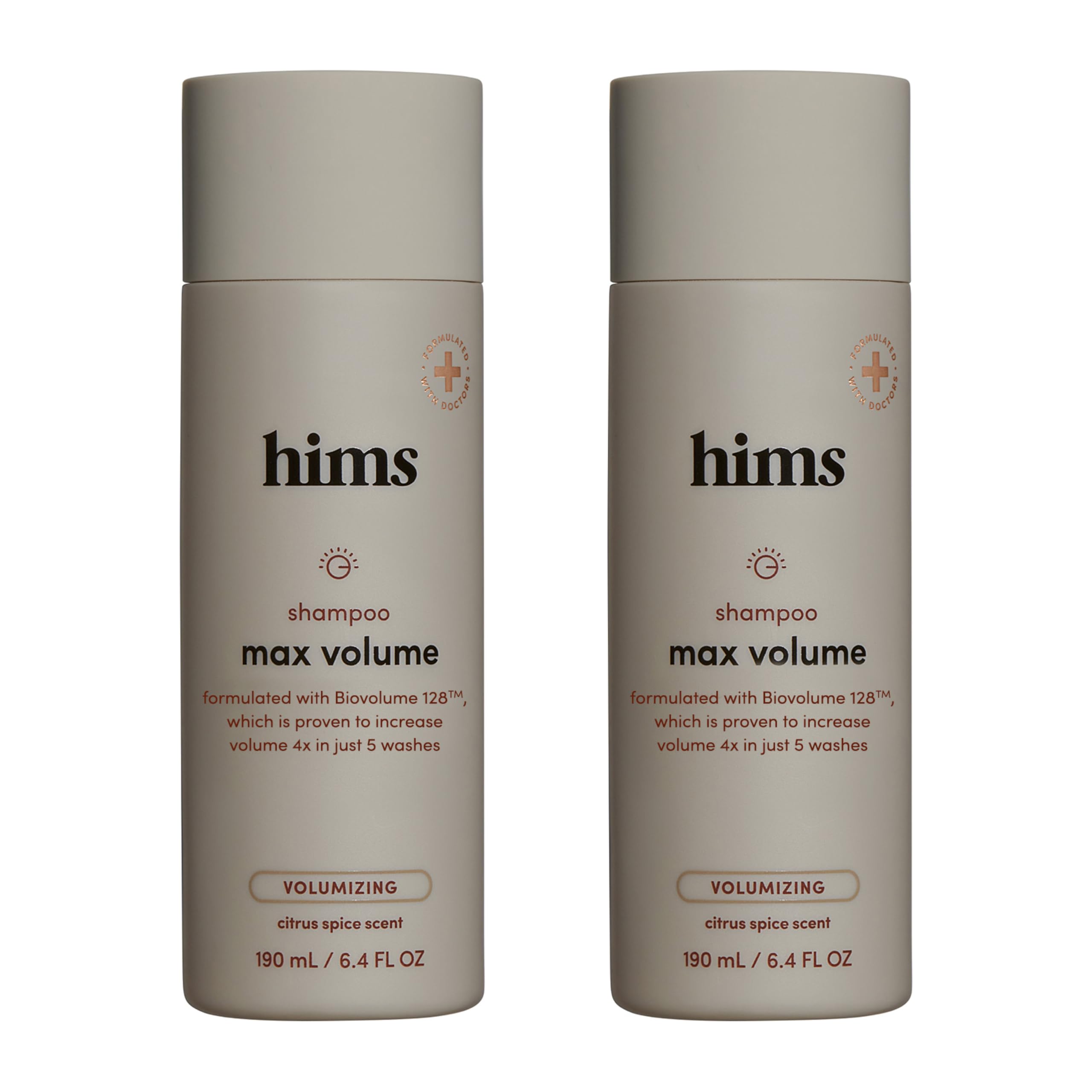 Hims & Hers Max Volume Shampoo bottle front highlighting volume