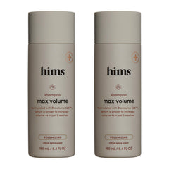 Hims & Hers Max Volume Shampoo bottle front highlighting volume