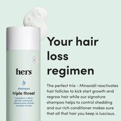 Hims & Hers triple threat conditioner jar providing hydration and detangling