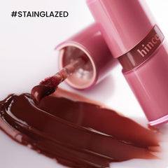 HINCE Raw Glow Lip Tint RAW ROSE 02 application stroke showing buildable color