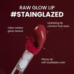 HINCE Raw Glow Lip Tint RAW ROSE 02 glossy finish enhances natural shade