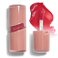 HINCE Raw Glow Lip Tint swatch shows stain-glazed finish with dewy, long-wearing color.