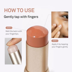 HINCE True Dimension Radiance Balm on eyelids adds soft shimmer.
