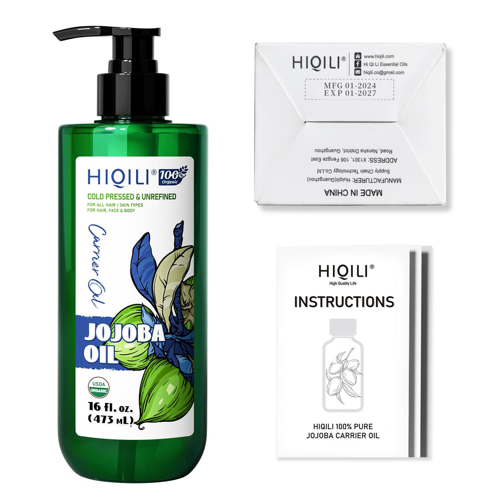 HIQILI Jojoba oil nail care for cuticle moisture.