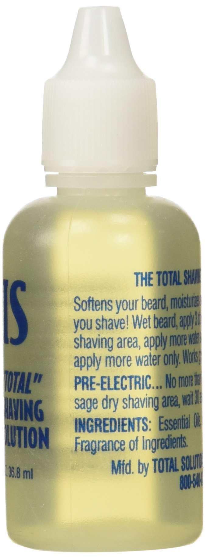 HIS Total Shaving Solution bottle label visible, highlighting easy prep for shaving