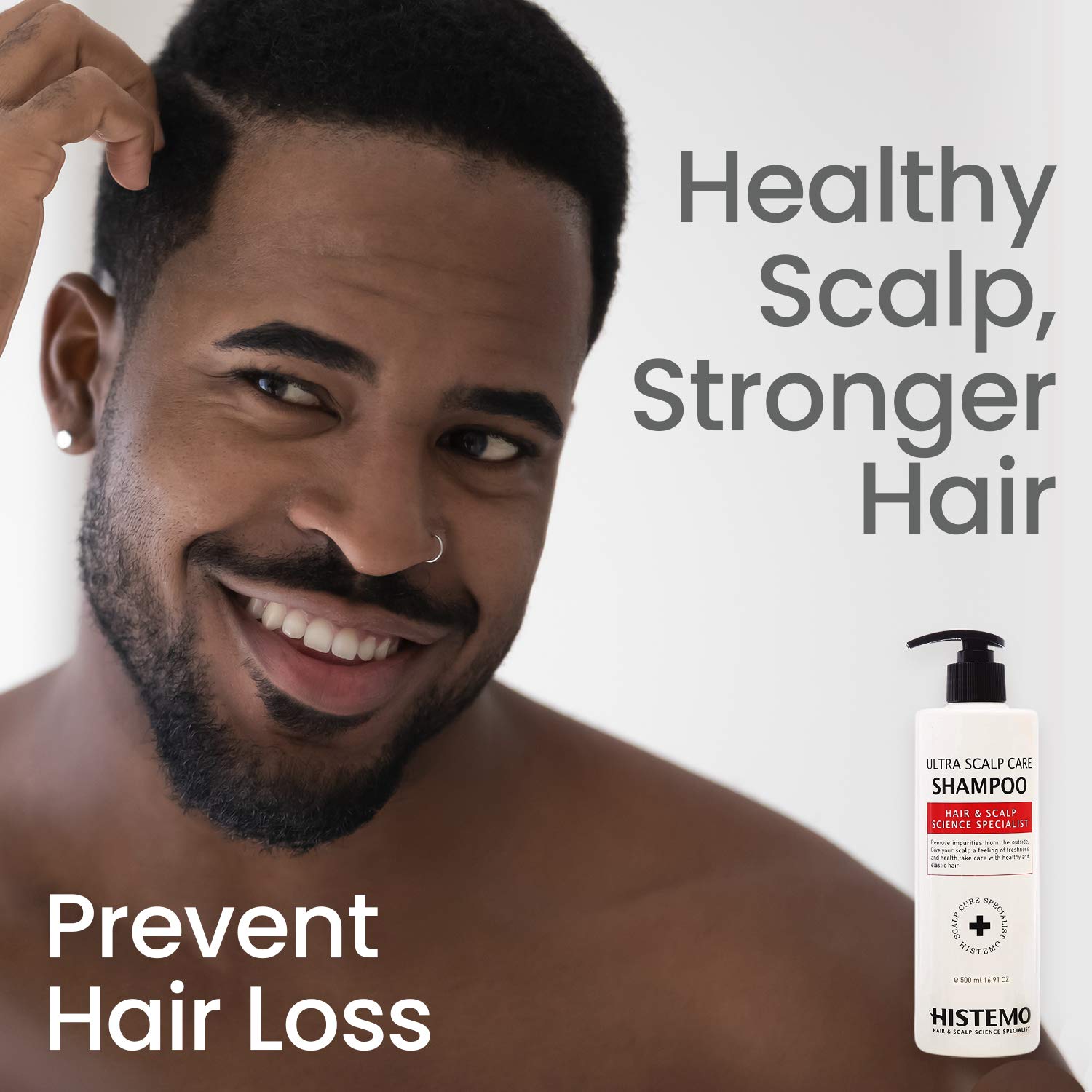 Histemo Ultra Scalp Care Shampoo bottle cap detail.
