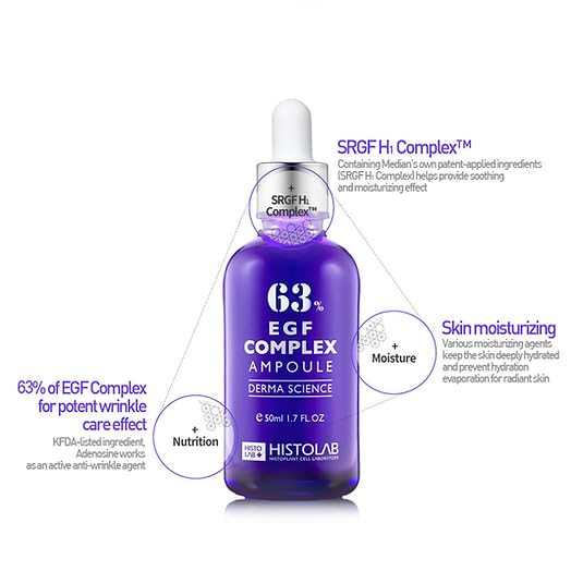 Histolab EGF Complex Ampoule dropper ready for controlled application to support hydration and elasticity