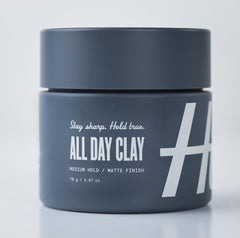 Hitch All Day Clay beeswax structure supports durable hold.