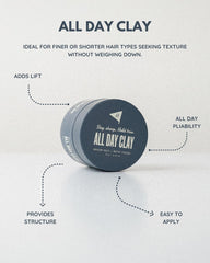 Hitch All Day Clay texture emulsifies in hand for smooth application.