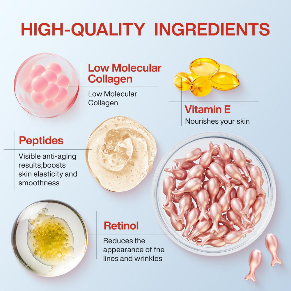 Close-up of HKH Retinol Serum Capsules highlighting sealed capsules for freshness.