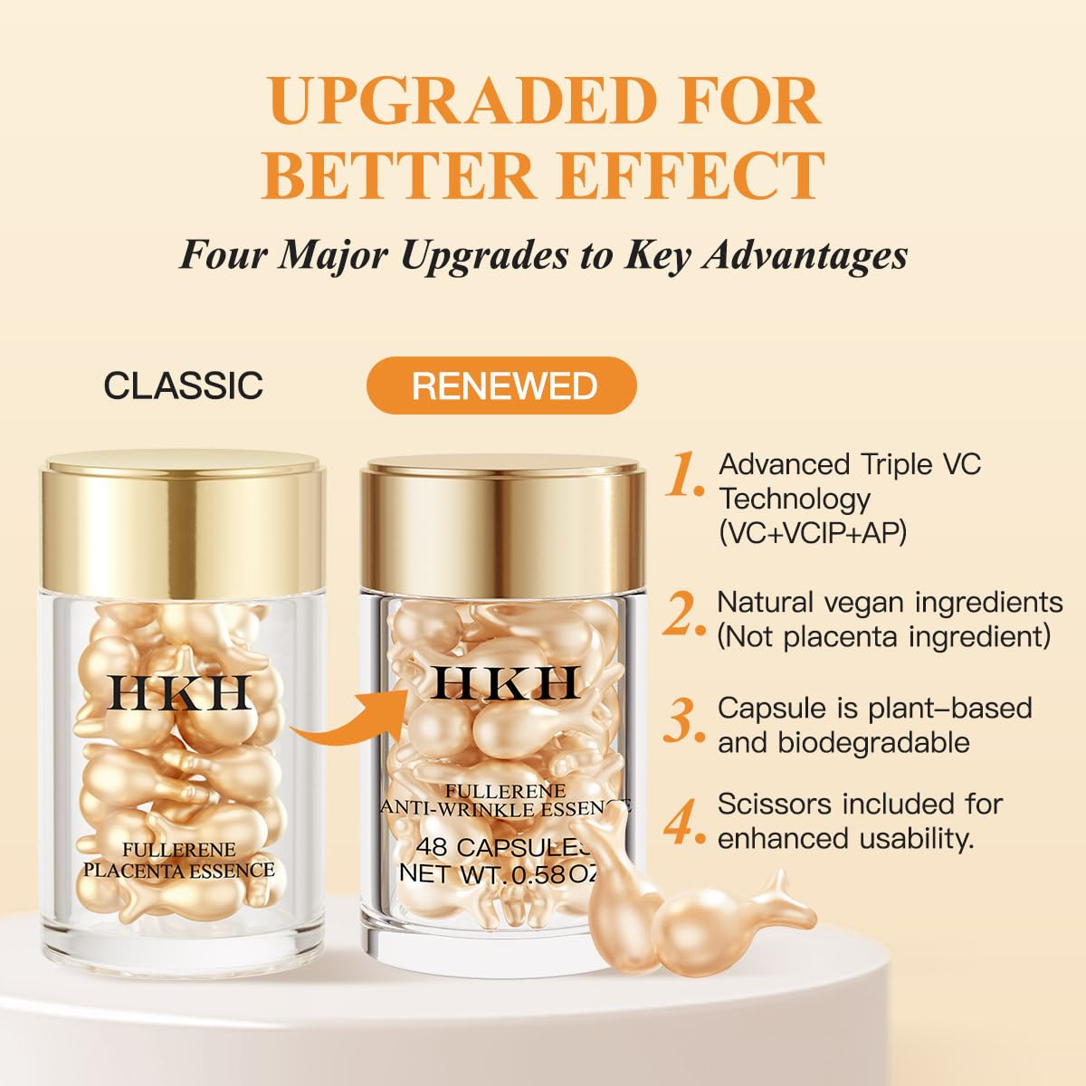HKH Vitamin C Serum in application motion for quick absorption.