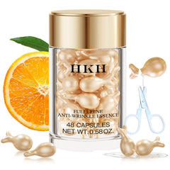 HKH Vitamin C Serum Bottle close up showing glow enhancing ingredients.