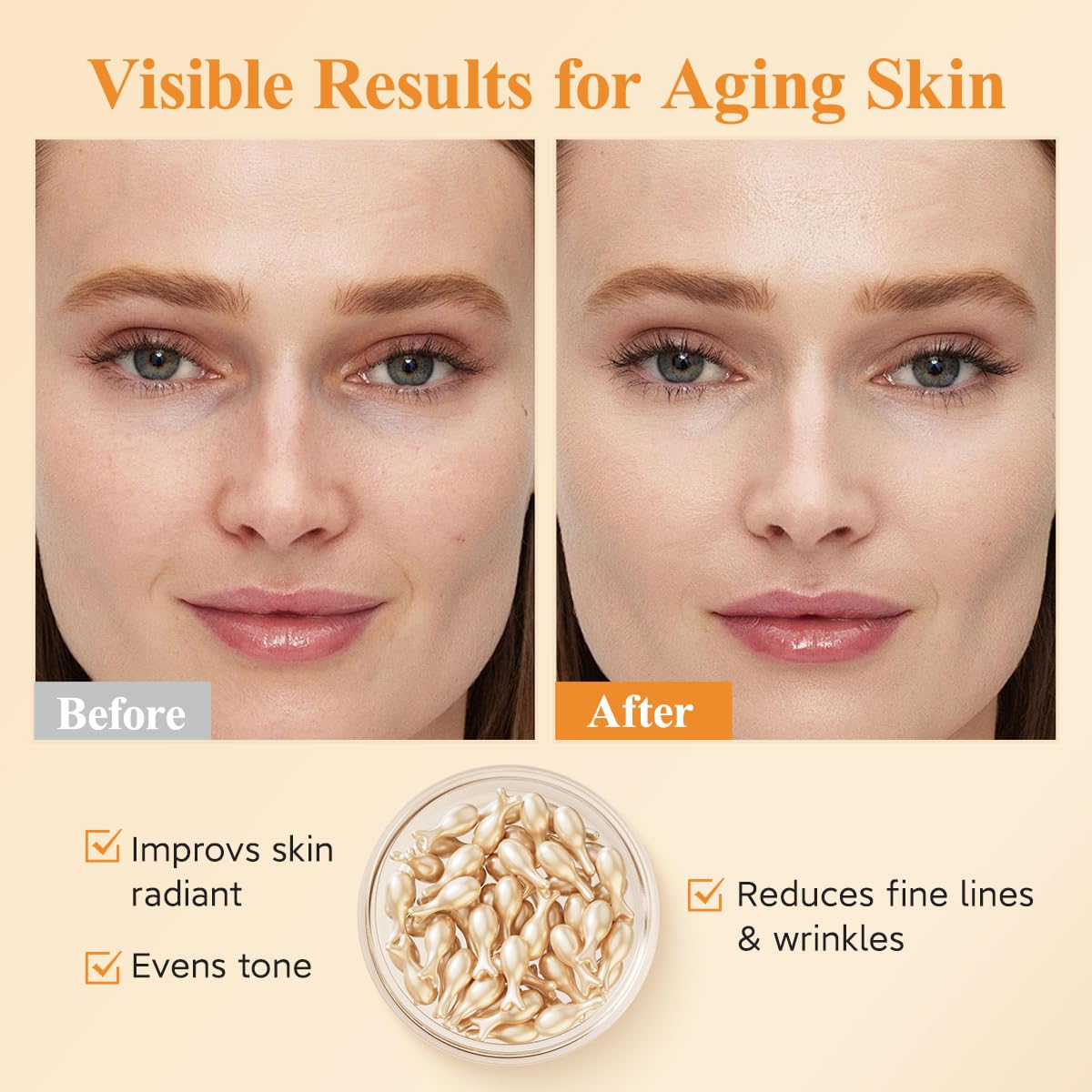 Close-up of HKH Vitamin C serum capsules preserving potency.