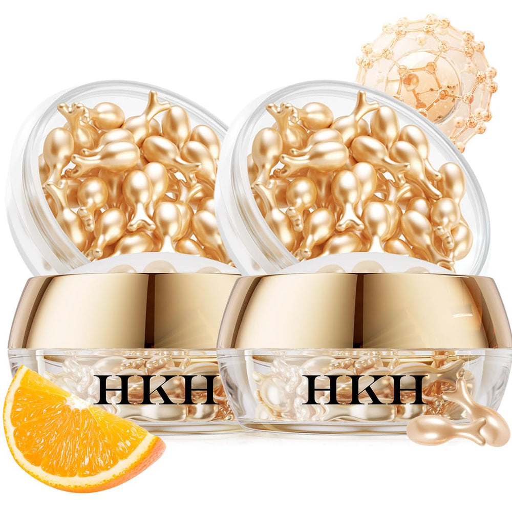 HKH Vitamin C capsules pack for travel-ready skincare routine.