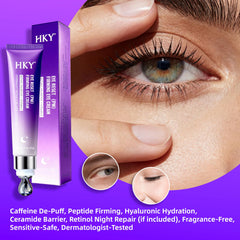 Texture photo shows non-greasy, fast-absorbing finish for delicate under-eye skin