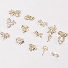 HNUIX white zircon crystals on metal base close-up with sparkle