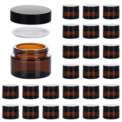 11 Hoa Kinh 1oz amber glass jar with lid for travel storage.