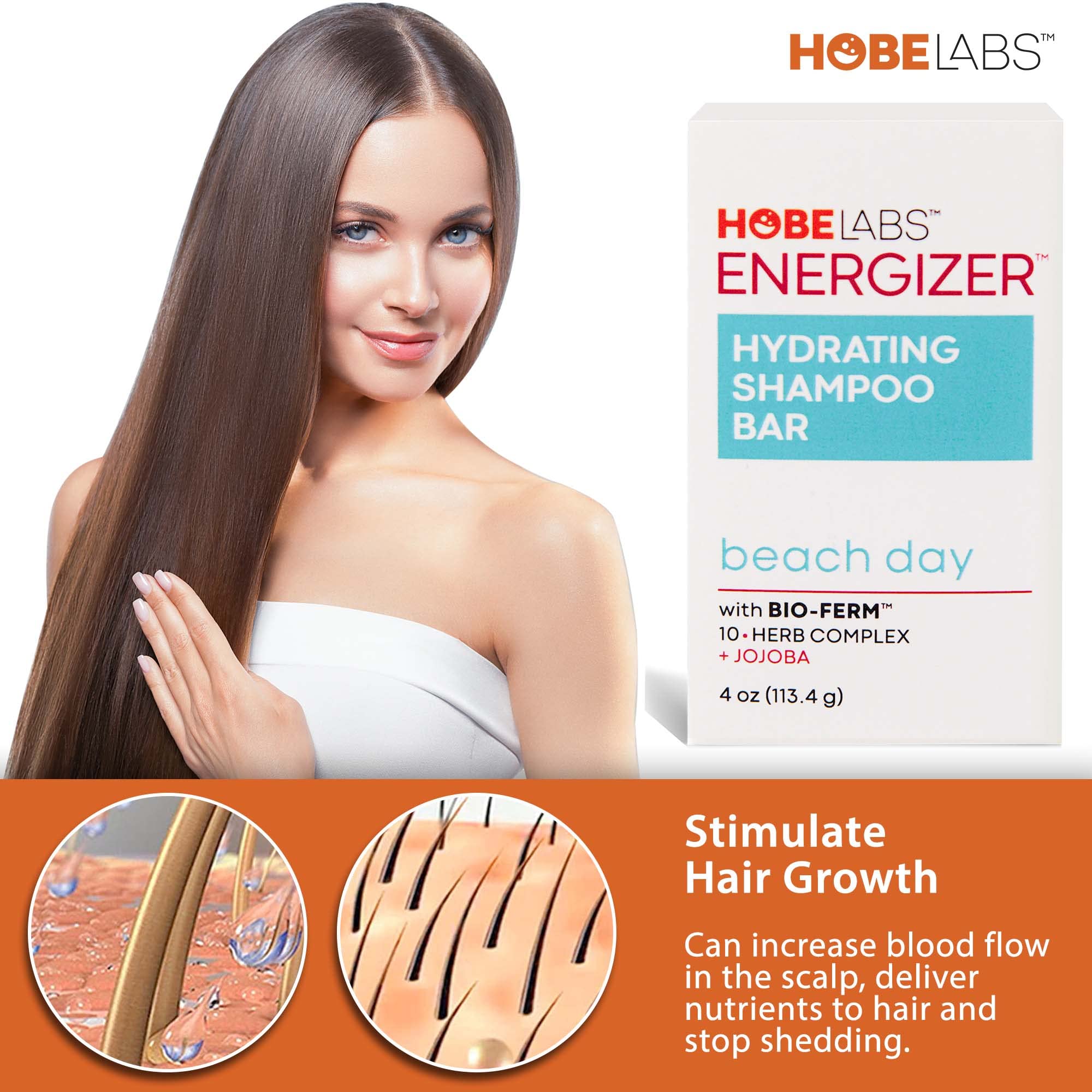 Hobe Labs Beach Day Shampoo Bar in a hair care routine setup