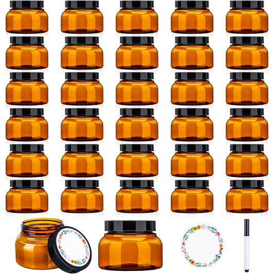 Hoemwarm amber jar with lid 8oz for cosmetics storage