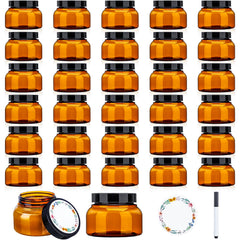 Hoemwarm amber jar with lid 8oz for cosmetics storage