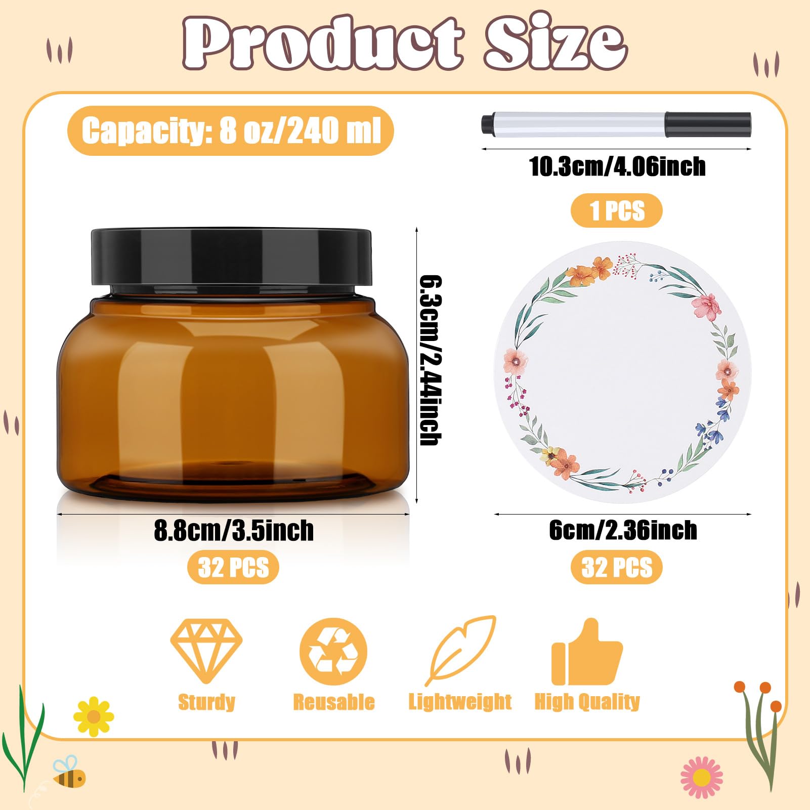 Hoemwarm marker pen and labels for jar customization