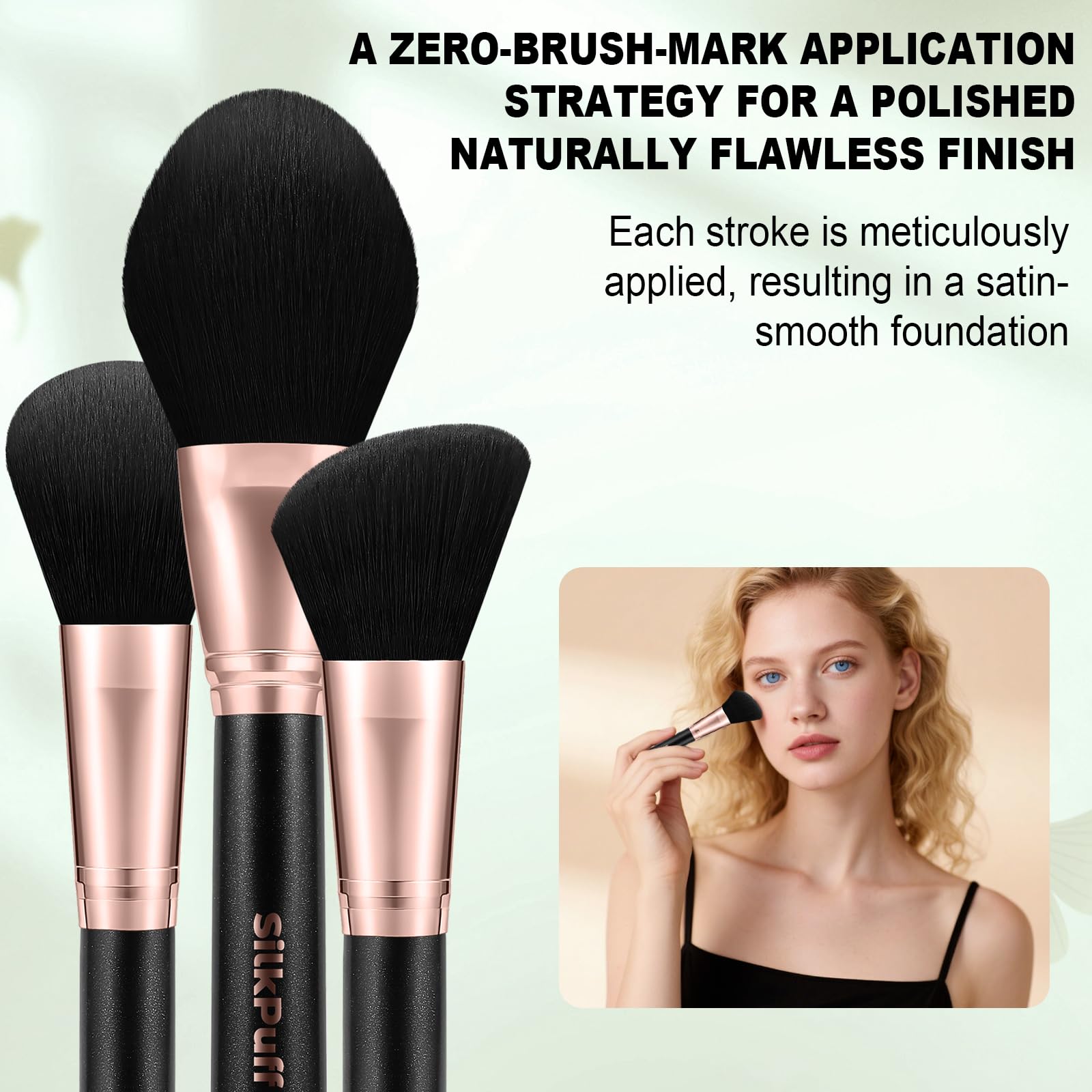 HOIFA Silkpuff blush brush provides soft, even blush diffusion for natural warmth.